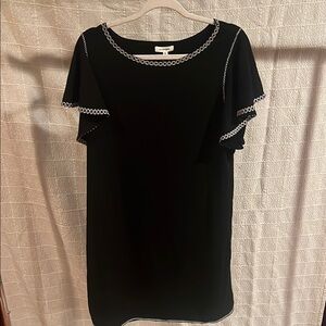 Max Studio Black Sheath Dress Flutter Sleeve Crew Neck